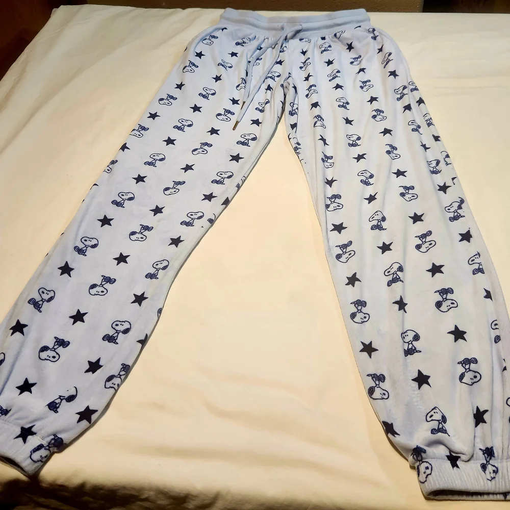 ⭐️Peanuts Snoopy Super Soft Blue Pajama Set Size Small - NWOT - Picture 3 of 9